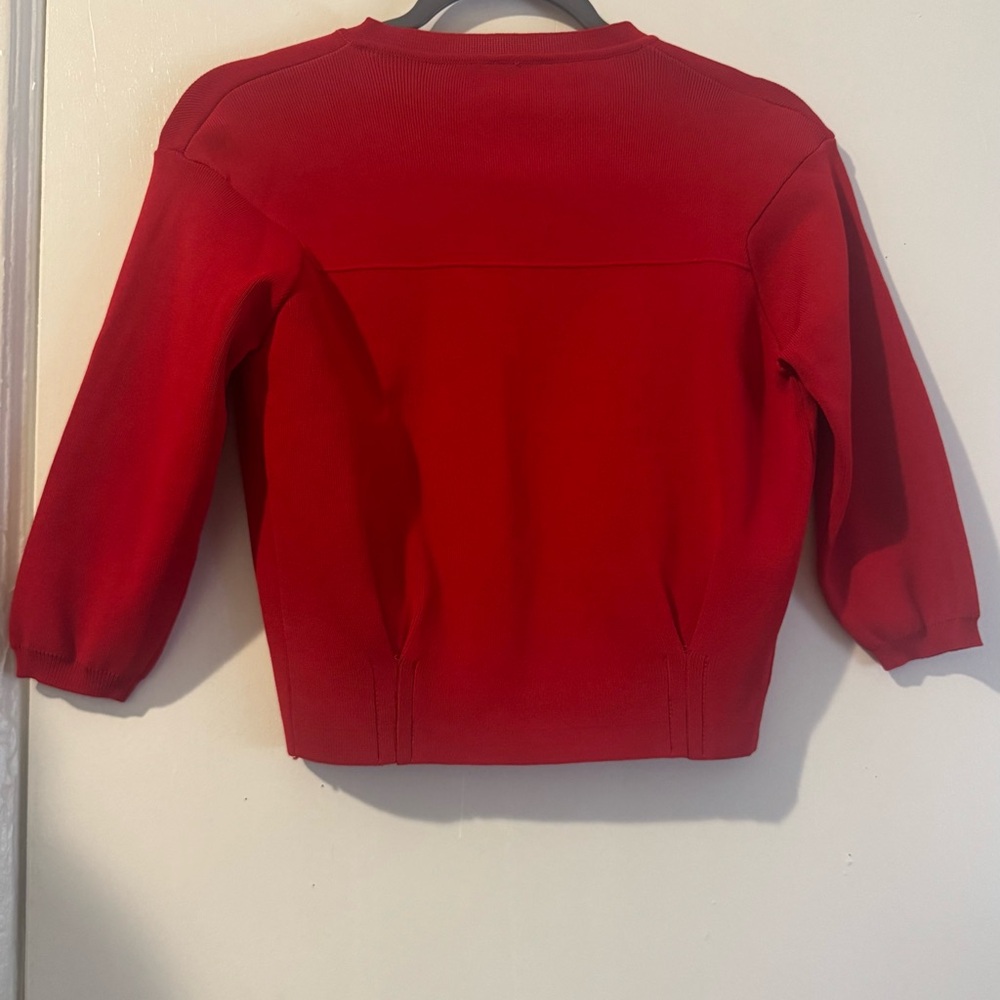 Red Open Front Cardigan - Picture 2 of 5